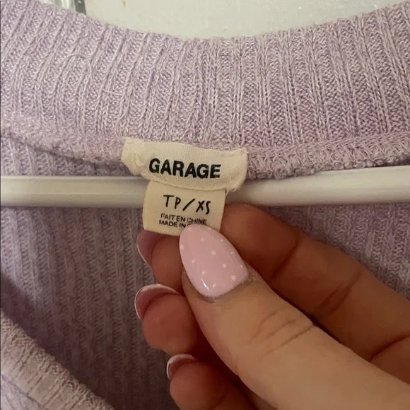 Garage Lilac Button-Down Ribbed Top - Picture 2 of 3